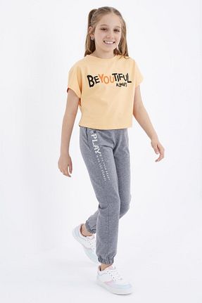 شلوار کرمگن طوسی بچه گانه رگولار TOMMY LIFE - کد 269503420