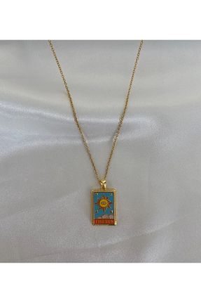 گردنبند استیل ( فولاد ) طلائی استیل ضد زنگ MLKTAKI - کد 921101628