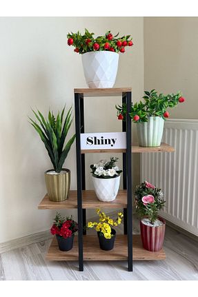 ژاردینیر قهوه ای 87 سانتی متر shiny mobilya - کد 905550448