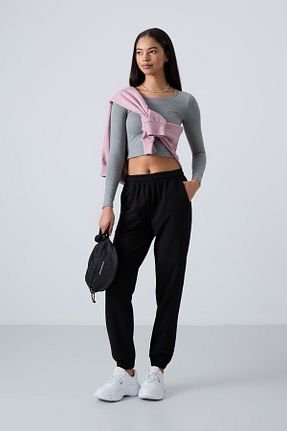 شلوار کرمگن مشکی زنانه Relaxed TOMMY LIFE - کد 51640658