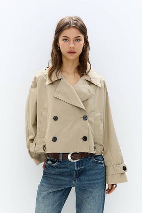 ترنچکت نباتی زنانه پنبه ای Pull & Bear - کد 906192973