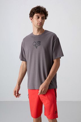تیشرت طوسی مردانه اورسایز TOMMY LIFE - کد 812621378