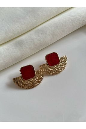 گوشواره جواهر قرمز فلزی Nilsu Jewellery Accessory - کد 886350845