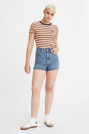 شلوارک و برمودا آبی زنانه مام فیت Levi