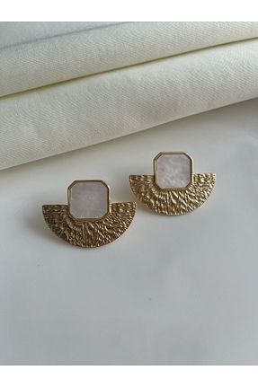 گوشواره جواهر سفید فلزی Nilsu Jewellery Accessory - کد 886351109