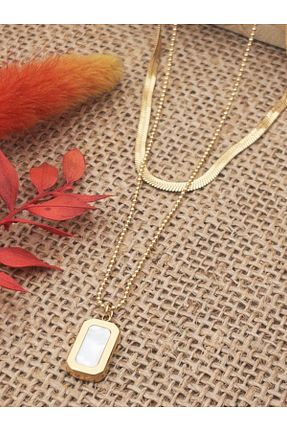 گردنبند استیل ( فولاد ) طلائی زنانه استیل ضد زنگ Siya Silver - کد 861950322