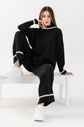 ست بالاتنه و پائین تنه مشکی زنانه تریکو Irmak Kerekli - کد 789765419