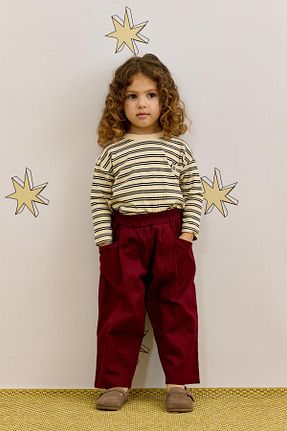 شلوار زرشکی بچه گانه بافتنی Fahhar Kids - کد 922143238