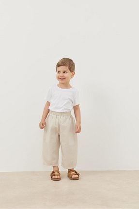 شلوار بژ بچه گانه کتان Fahhar Kids - کد 829248618