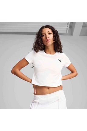 تیشرت سفید زنانه یقه دوچرخه Puma - کد 921143555
