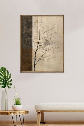 تابلو قهوه ای چوب Dekorsiahome - کد 921150597