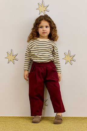 شلوار زرشکی بچه گانه بافتنی Fahhar Kids - کد 922143238