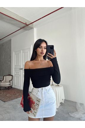 بلوز مشکی زنانه رگولار mydukkan.co - کد 921151042
