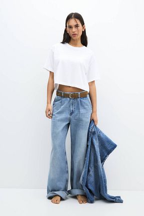 تیشرت سفید زنانه رگولار Pull & Bear - کد 900792891