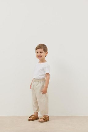 شلوار بژ بچه گانه کتان Fahhar Kids - کد 829248618