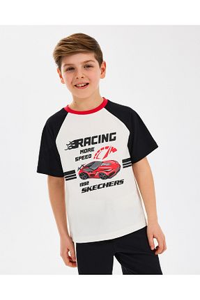 تیشرت سفید بچه گانه سایز بزرگ Skechers - کد 922019505