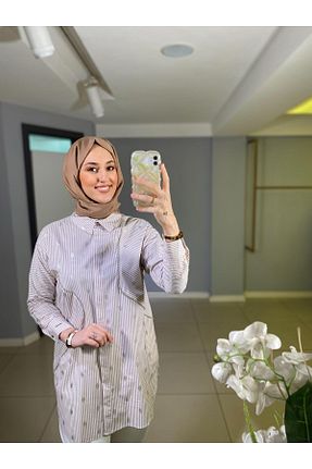 تونیک حجاب بژ A-line Moodbasic - کد 921167499