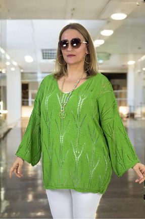 بلوز سایز بزرگ سبز زنانه اورسایز yagmurberen - کد 917452649
