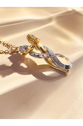گردنبند استیل ( فولاد ) زرد زنانه استیل ضد زنگ Wisstoria Collections - کد 899705800