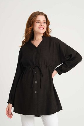 پیراهن بارداری مشکی زنانه اورسایز KATLİN MATERNİTY WEAR - کد 810630674