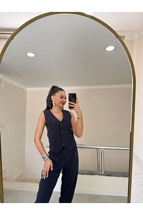 ست بالاتنه و پائین تنه سرمه ای زنانه اسلیم Gamze Ege Fashion - کد 921217640