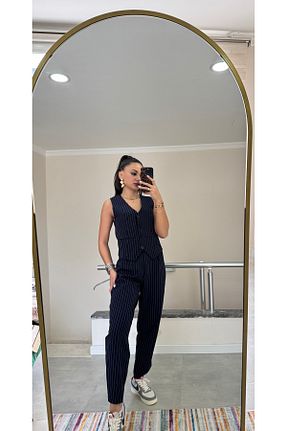 ست بالاتنه و پائین تنه سرمه ای زنانه اسلیم Gamze Ege Fashion - کد 921217640