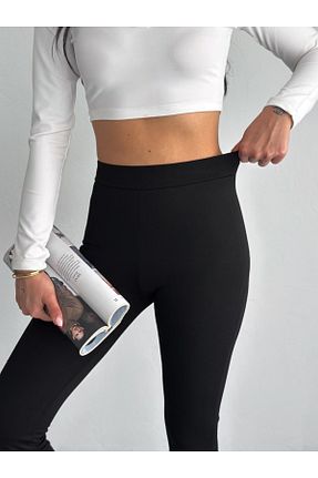 ساق شلواری اسپرت مشکی زنانه بلند Zula Moda - کد 922081311
