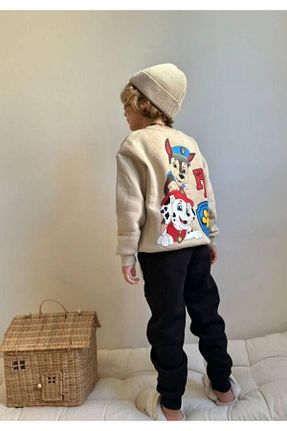 ست بالاتنه و پائین تنه بژ بچه گانه بافتنی LİAR.GİYİM - کد 922076527