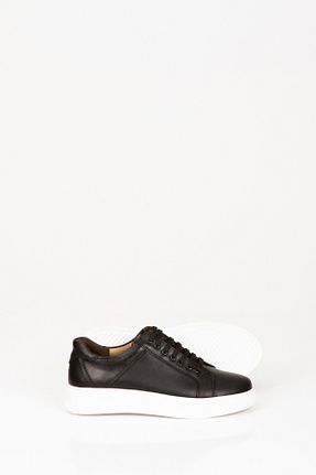 کفش اسنیکر مشکی مردانه چرم اصل SVMSHOES - کد 897356457