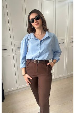 پیراهن آبی زنانه اورسایز Tasarım - کد 921243753