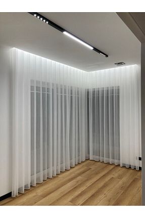 پرده توری سفید ریل دار Alp Perde - کد 855441292