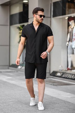 ست بالاتنه و پائین تنه مشکی مردانه بافتنی YONEZ MODA - کد 921246570