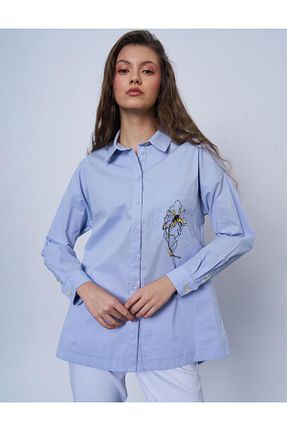 پیراهن حجاب آبی زنانه رگولار KYR - کد 921255017