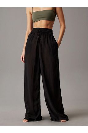شلوار کرمگن مشکی زنانه پاچه گشاد Calvin Klein - کد 922081163