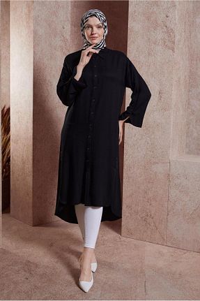 تونیک حجاب مشکی زنانه مخلوط ویسکون Alvina - کد 824666607