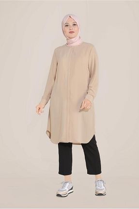 تونیک حجاب بژ زنانه پلی استر Alvina - کد 874717962