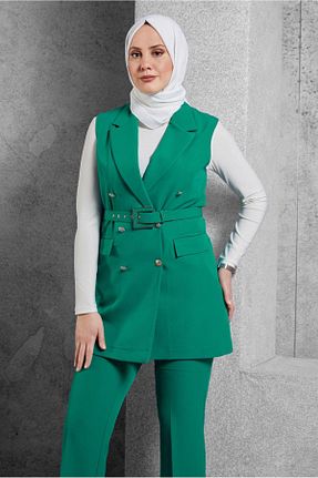 ست بالاتنه و پائین تنه حجاب سبز زنانه رگولار Alvina - کد 900550097