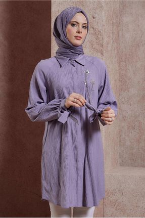 تونیک حجاب بنفش زنانه مخلوط پلی استر Alvina - کد 820400948
