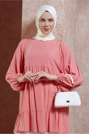 تونیک حجاب قرمز زنانه مخلوط ویسکون Alvina - کد 853025252
