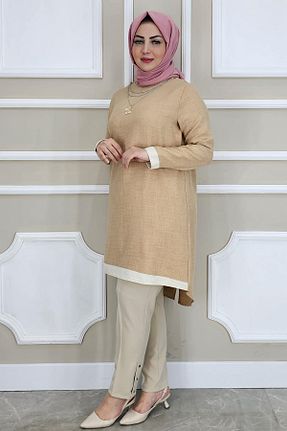 تونیک حجاب بژ زنانه پنبه ای PYS - کد 921277342