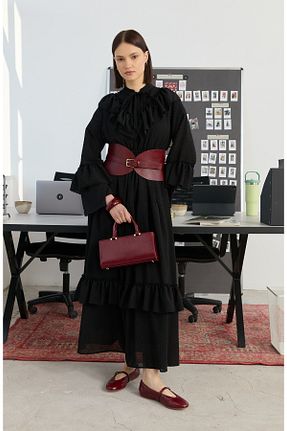 لباس مشکی زنانه بافتنی Fatma Atasoy - کد 921140866