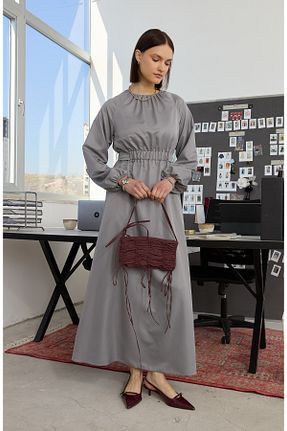 لباس طوسی زنانه بافتنی Fatma Atasoy - کد 921140792