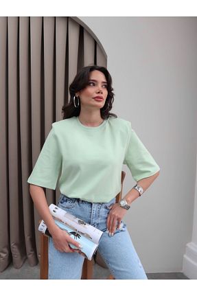 تیشرت سبز زنانه رگولار ESRAHELVACI - کد 921310214