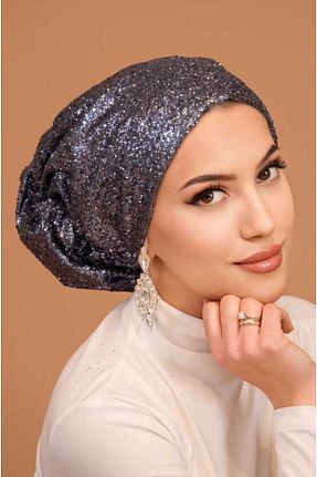 کلاه شنای حجاب طوسی زنانه Aişe Tesettür - کد 921303234