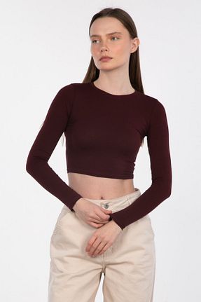 بادی زرشکی زنانه یقه ایستاده BARRELS AND OIL - کد 921301559