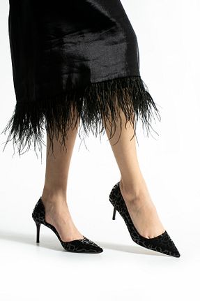کفش استایلیتو مشکی پاشنه نازک Güllü Shoes - کد 921313830