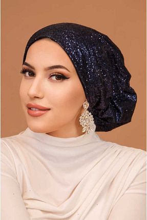 کلاه شنای حجاب سرمه ای زنانه Aişe Tesettür - کد 921303423