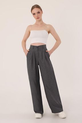 شلوار طوسی زنانه کتان Hazel - کد 921308108