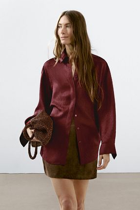 پیراهن قرمز زنانه رگولار Massimo Dutti - کد 921311501