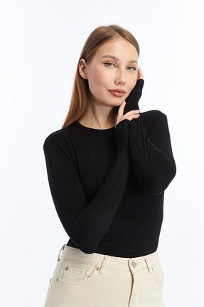 بلوز مشکی زنانه ساده LAENT - کد 921307372